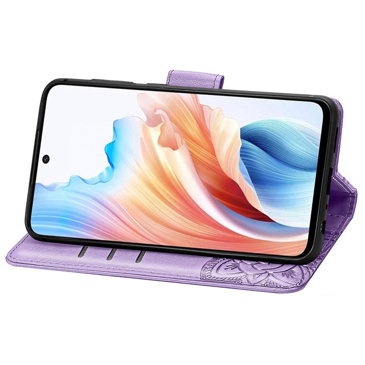 Phone Stand Case for Oppo A79 5G / A2 5G PU Leather Phone Cover - Light Purple