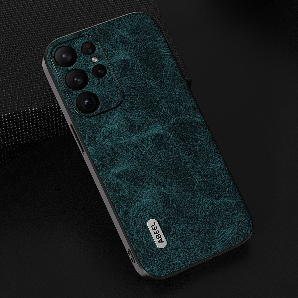 ABEEL For Samsung Galaxy S24 Ultra Leather Phone Back Case Fantasy Lychee Texture Cover - Blue