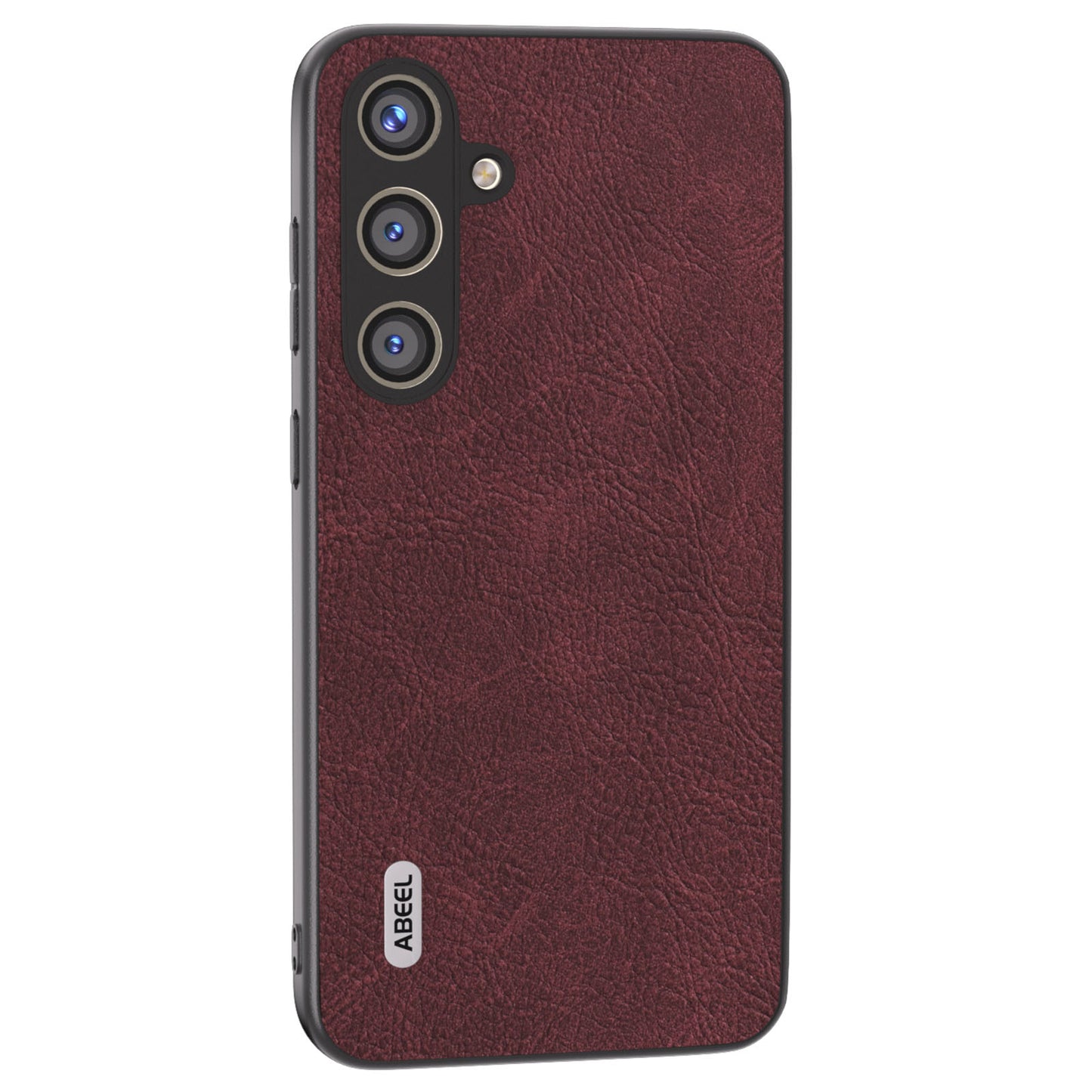 ABEEL For Samsung Galaxy S24+ PU Leather Phone Cover Litchi Texture Protective Case - Purplish Red
