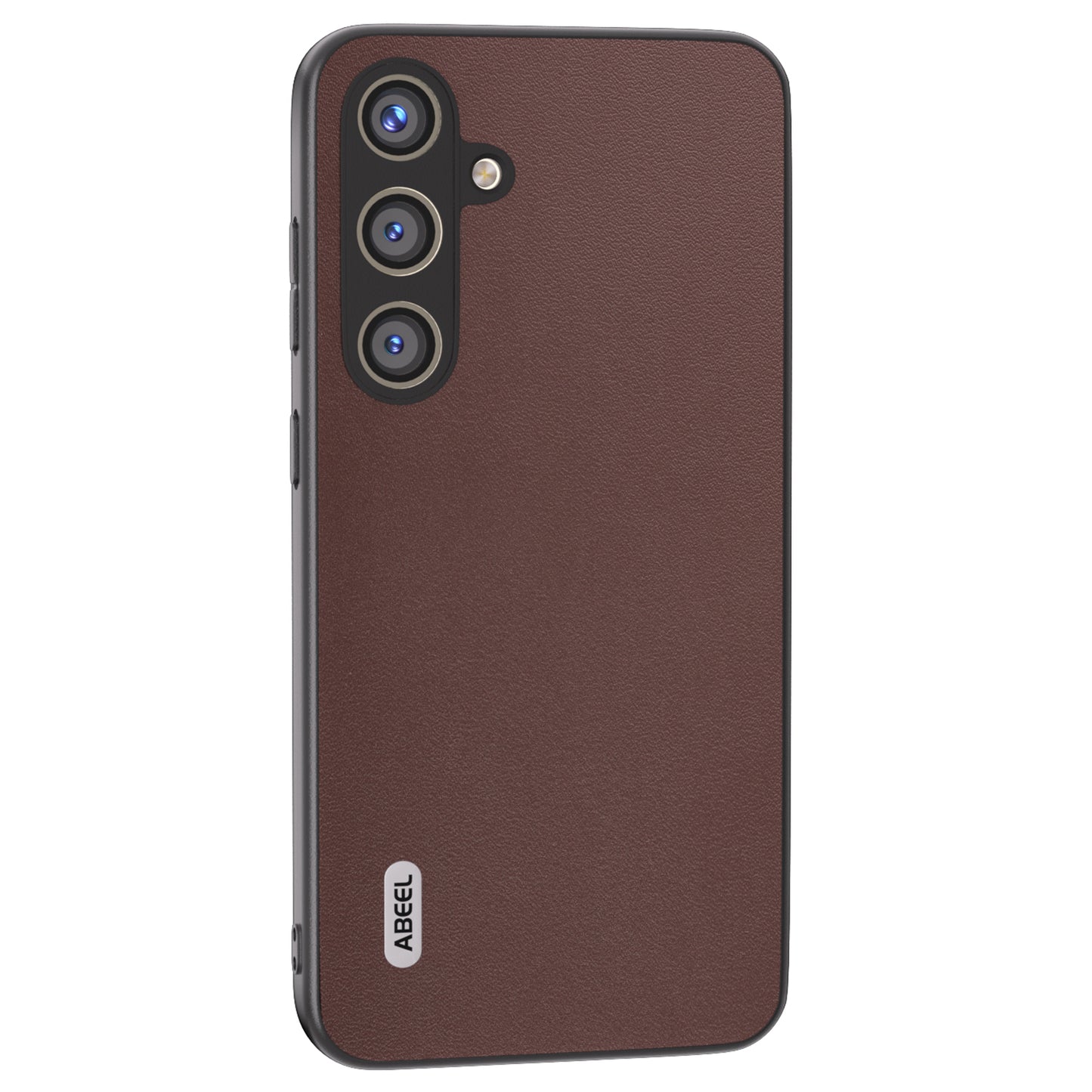 ABEEL For Samsung Galaxy S24 Case Nappa Texture Genuine Cow Leather Phone Cover Non-Slip - Coffee