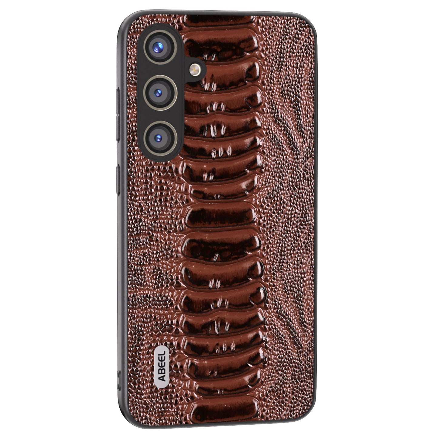 ABEEL For Samsung Galaxy S24+ Phone Case Protective Back Cover Crocodile Texture - Coffee