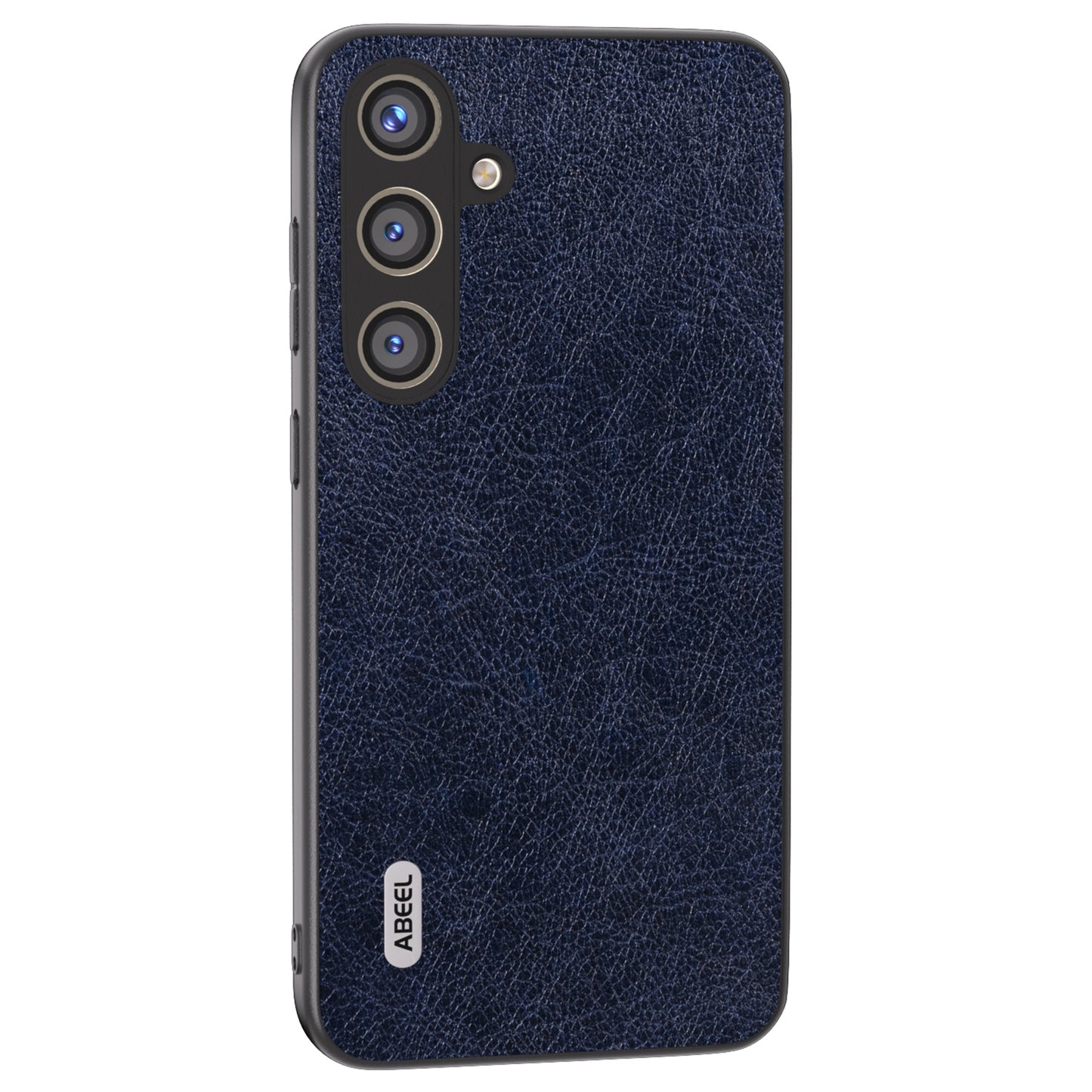 ABEEL For Samsung Galaxy S24+ Litchi Texture Case Leather Coated PC+TPU Phone Cover - Blue