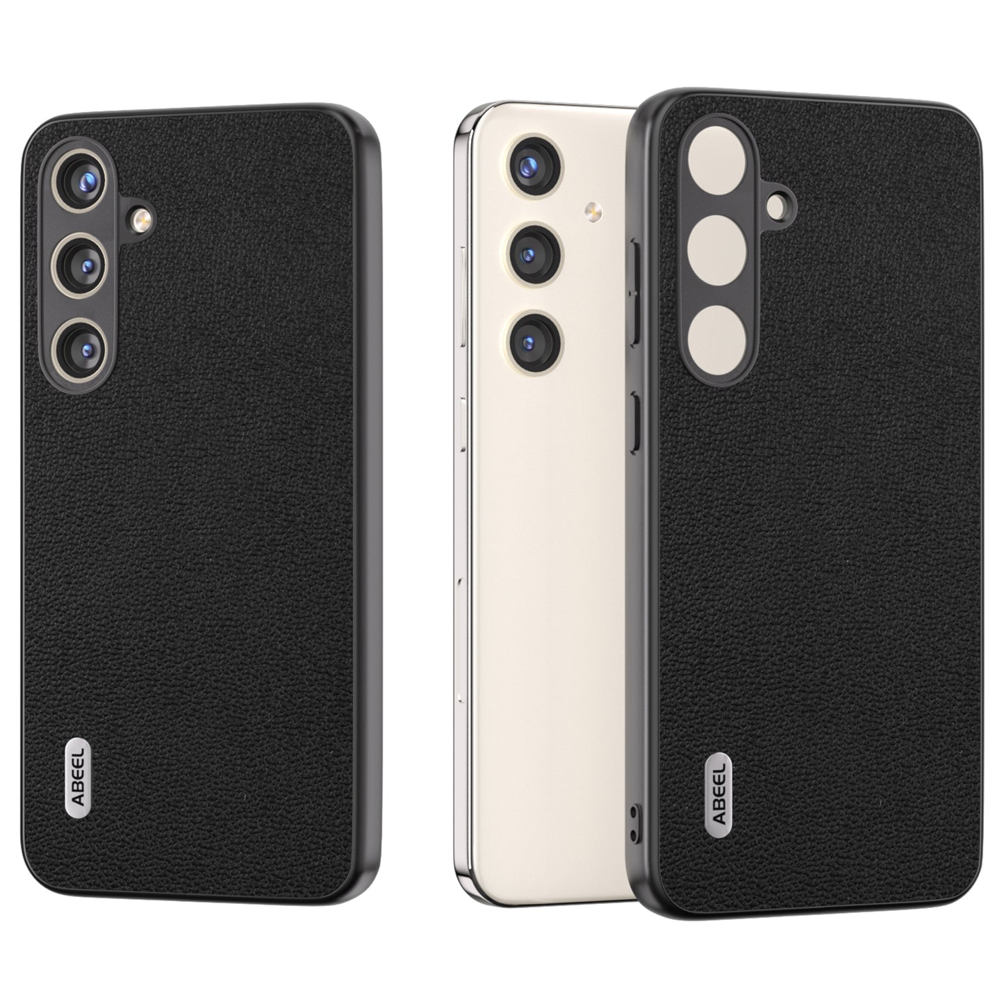 ABEEL For Samsung Galaxy S24 Back Protective Case Litchi Texture Phone Cover - Black