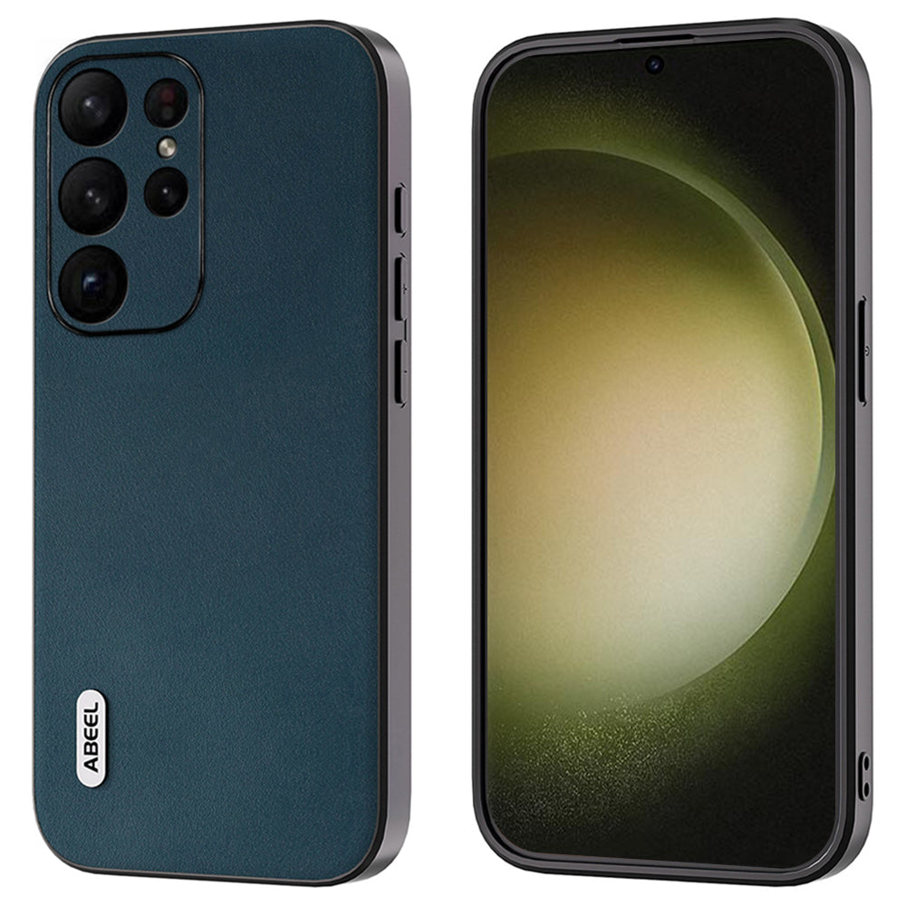 ABEEL For Samsung Galaxy S24 Ultra Drop Protection Case Nappa Texture Phone Cover - Green