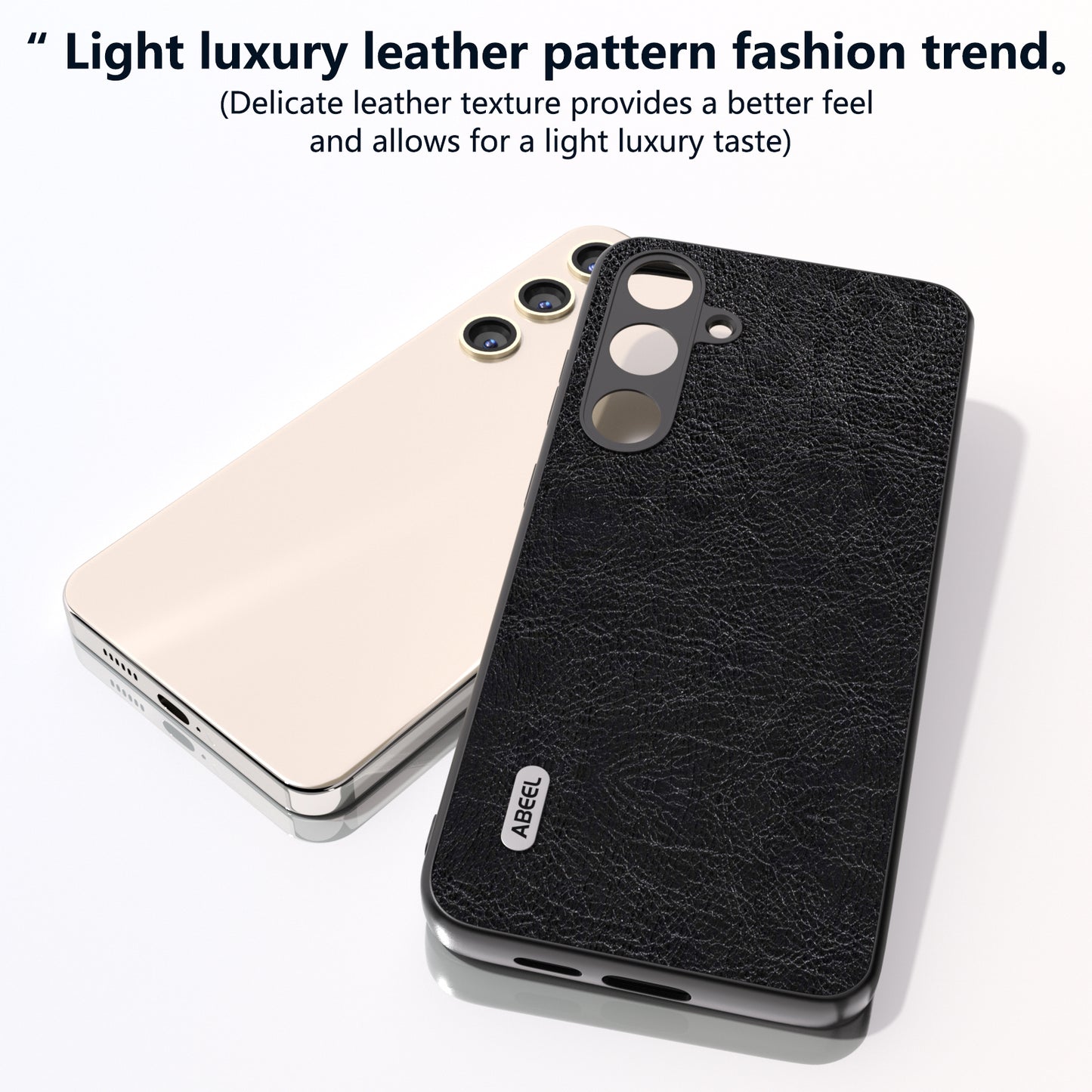 ABEEL For Samsung Galaxy S24 Retro Litchi Texture Cover PU Leather Camera Protection Phone Case - Black