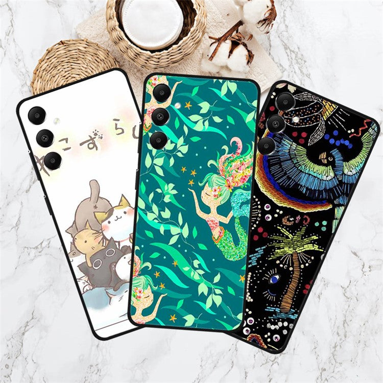 For Samsung Galaxy A05s 4G Soft TPU Case Phone Protective Cover Pattern Printing - Sketch Girl