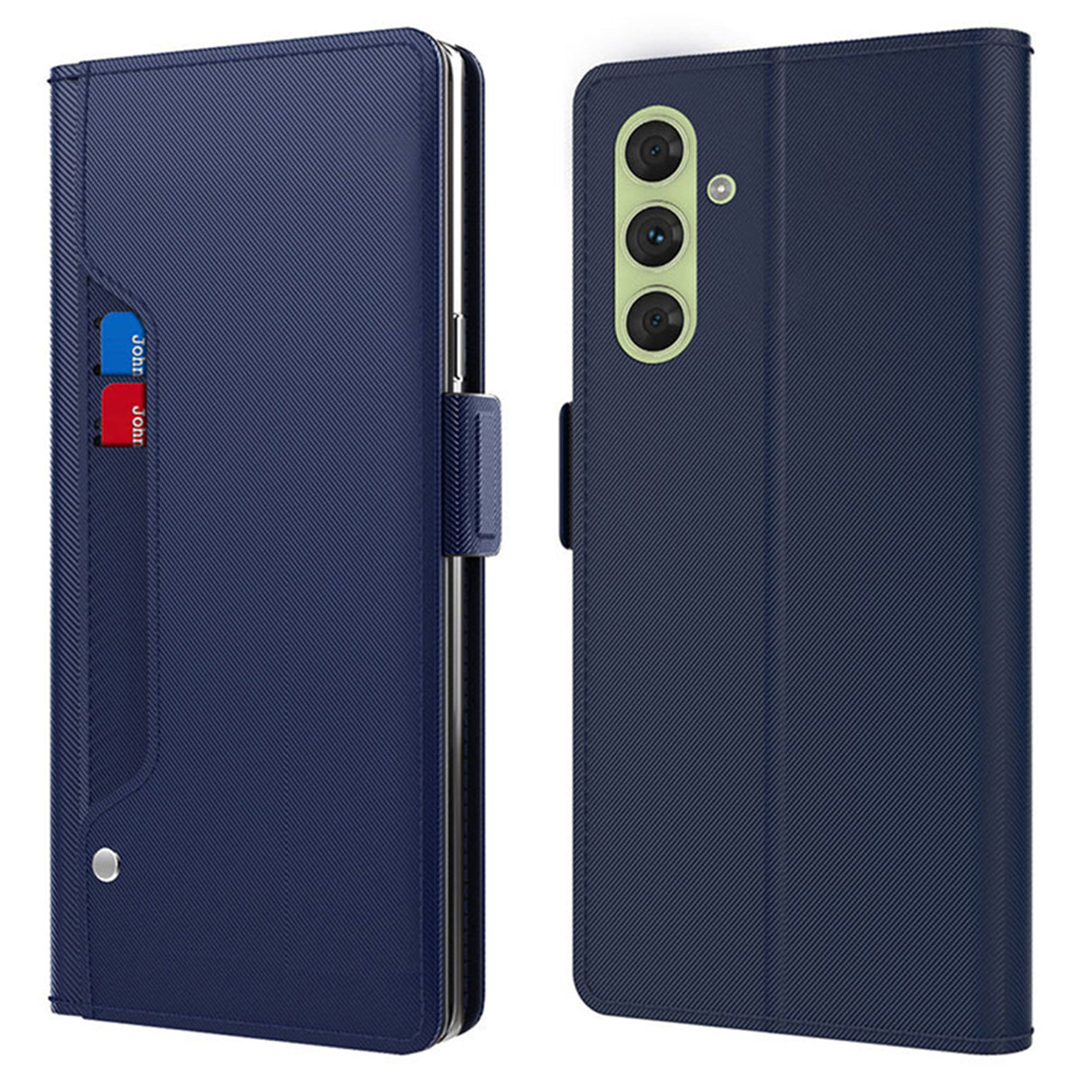 For Samsung Galaxy S24 Cases TPU+PU Leather Stand Cell Phone Cover - Blue