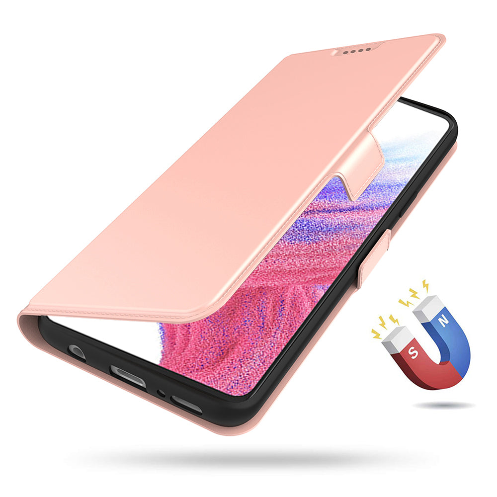 PU Leather Cover for Samsung Galaxy S24 Case Card Slot Magnetic Phone Shell - Rose Gold