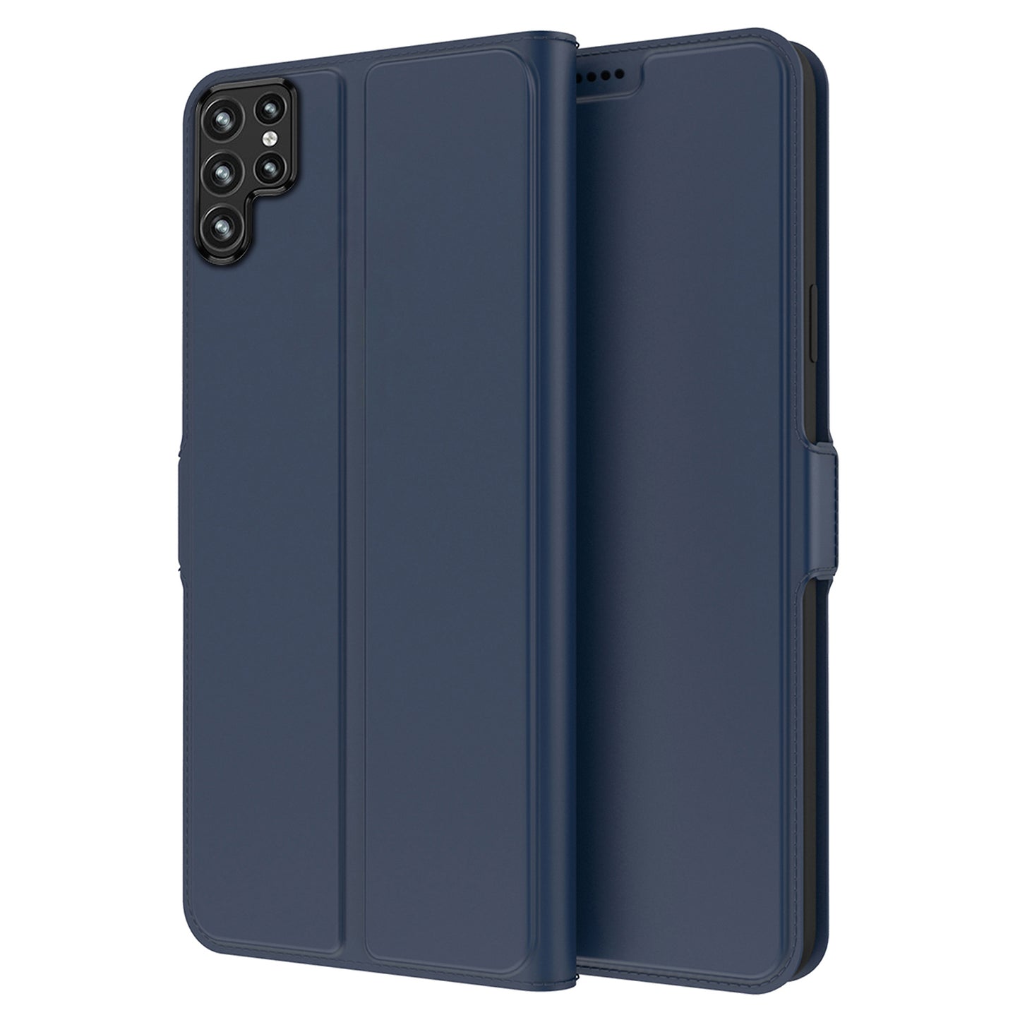 PU Leather Phone Case for Samsung Galaxy S24 Ultra Card Slot Phone Cover Stand Shell - Blue