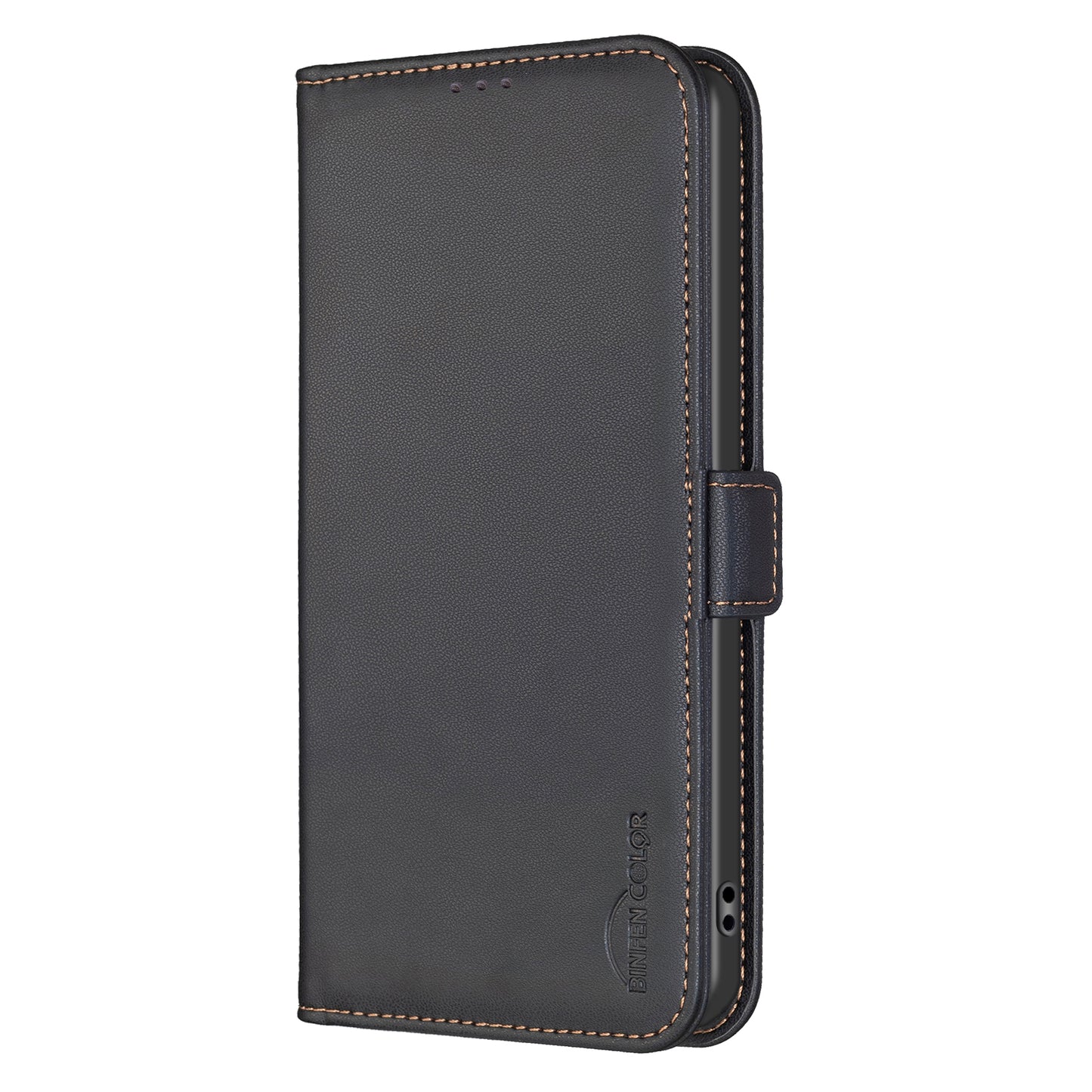 BINFEN COLOR BF31 For Samsung Galaxy S24+ Case PU Leather+TPU Stand Cover with Magnetic Clasp - Black