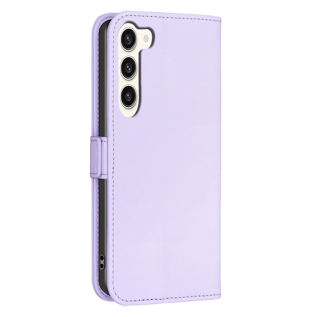 BINFEN COLOR BF31 For Samsung Galaxy S24+ Case PU Leather+TPU Stand Cover with Magnetic Clasp - Purple