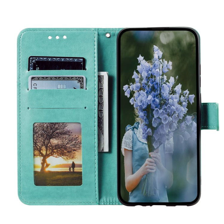 For OnePlus 12 5G Magnetic Phone Case Mandala Flower Imprinted PU Leather+TPU Cover - Green