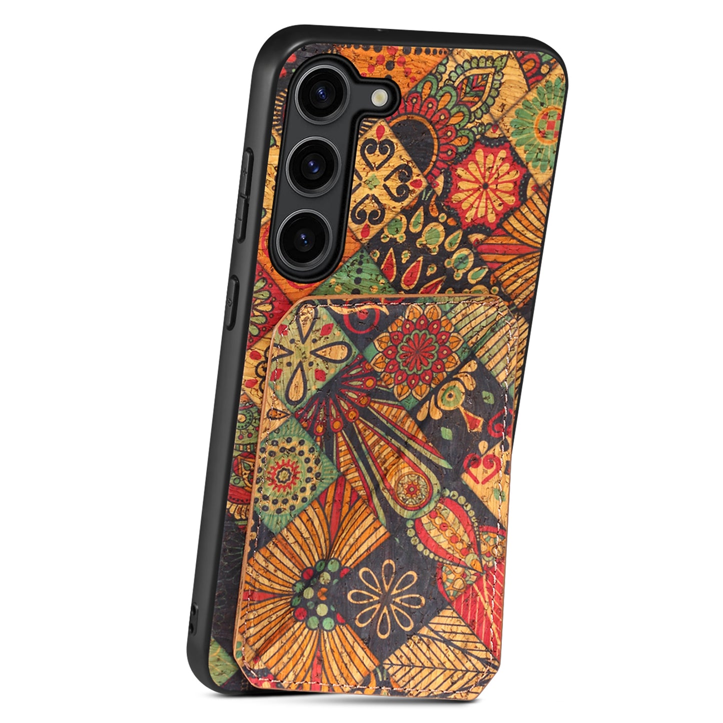 For Samsung Galaxy S24+ Card Holder Case Flower Floral Design Phone Cover - Autumn / Yellow
