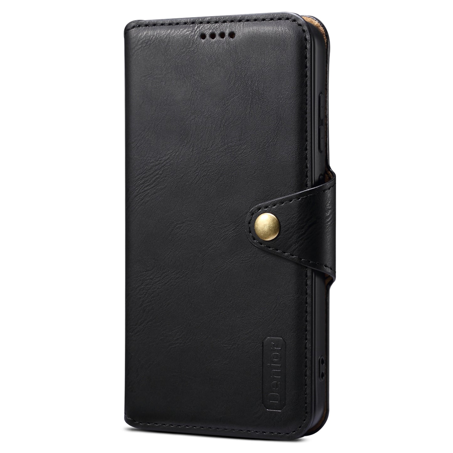 DENIOR For Samsung Galaxy S24 Leather Wallet Case Stand Cover Cowhide Texture - Black