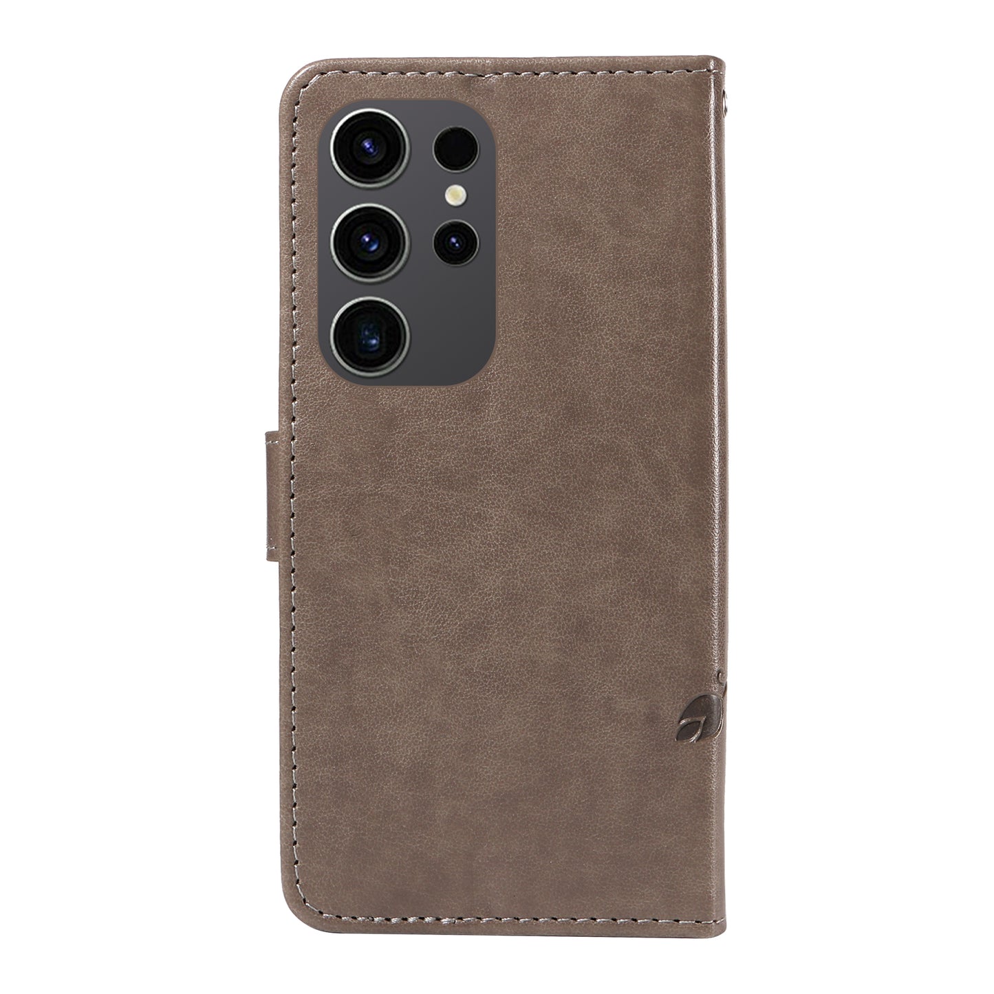 For Samsung Galaxy S24 Ultra Flower Blossom Leather Cover Full Protection Phone Case - Grey