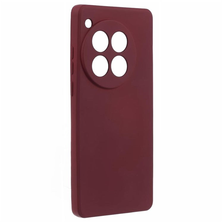 For OnePlus 12 5G Case Anti-Scratch Soft Fiber Lining TPU Phone Cover - Wine Red