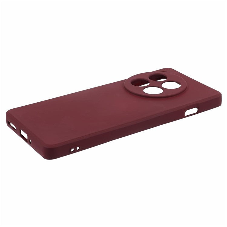 For OnePlus 12 5G Case Anti-Scratch Soft Fiber Lining TPU Phone Cover - Wine Red