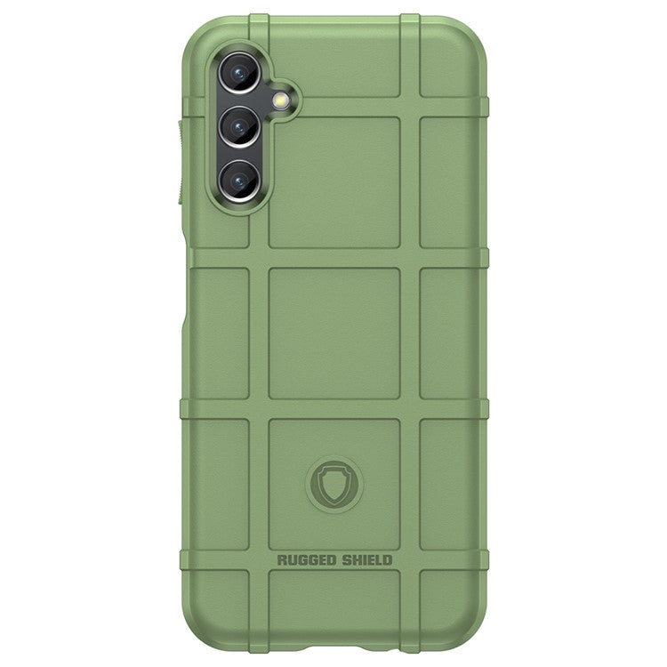 For Samsung Galaxy M44 5G Case Phone Shell Square Grid Texture TPU Phone Cover - Green