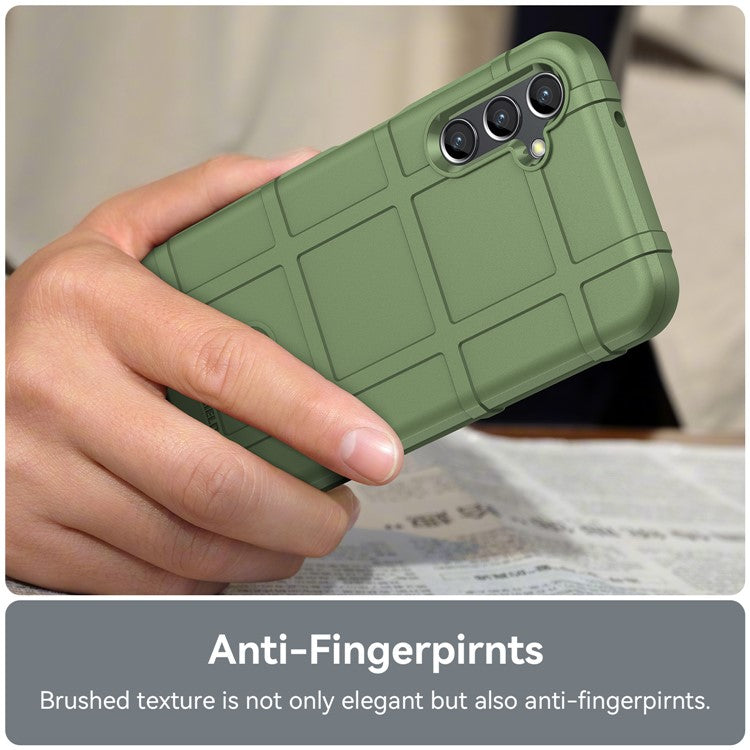 For Samsung Galaxy M44 5G Case Phone Shell Square Grid Texture TPU Phone Cover - Green