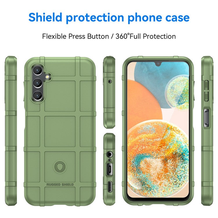 For Samsung Galaxy M44 5G Case Phone Shell Square Grid Texture TPU Phone Cover - Green