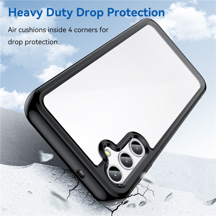 For Samsung Galaxy M44 5G Case Colorful Frame TPU + Acrylic Shockproof Phone Back Cover - Black