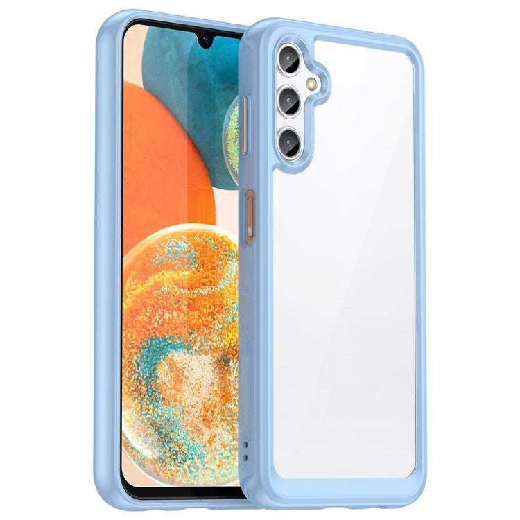 For Samsung Galaxy M44 5G Case Colorful Frame TPU + Acrylic Shockproof Phone Back Cover - Blue