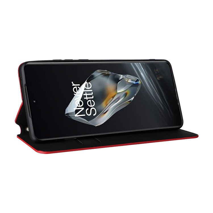 For OnePlus 12 5G Cell Phone Cases Anti-scratch PU Leather+TPU Imprinted Cover - Red