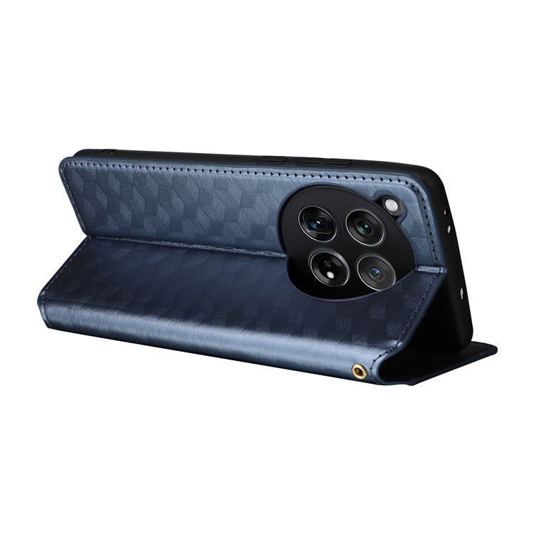 For OnePlus 12 5G Cell Phone Cases Anti-scratch PU Leather+TPU Imprinted Cover - Blue