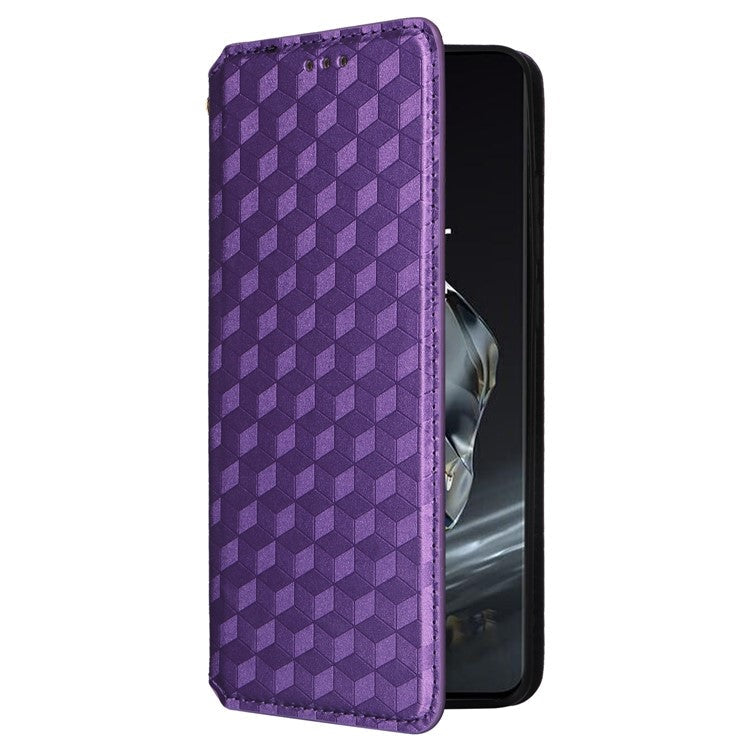 For OnePlus 12 5G Cell Phone Cases Anti-scratch PU Leather+TPU Imprinted Cover - Purple