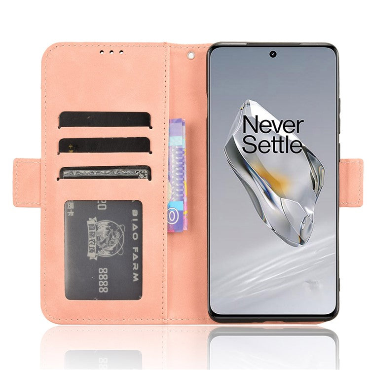Leather Phone Shell for OnePlus 12 5G Case Multiple Card Slots Wallet Cellphone Cover - Pink