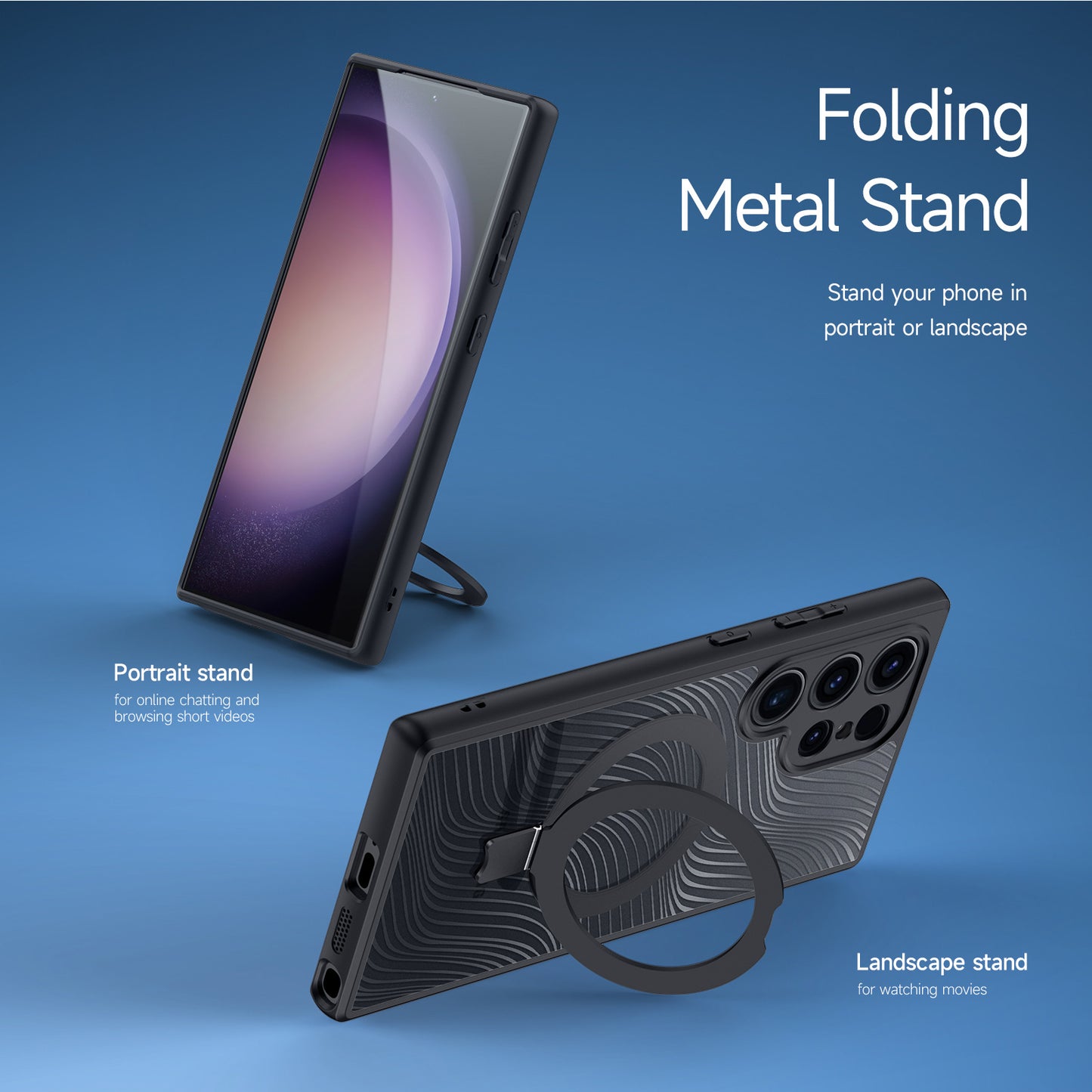 DUX DUCIS Aimo Series for Samsung Galaxy S24 Ultra Magnetic Phone Case Protective Cover Kickstand (REACH Certification) - Black