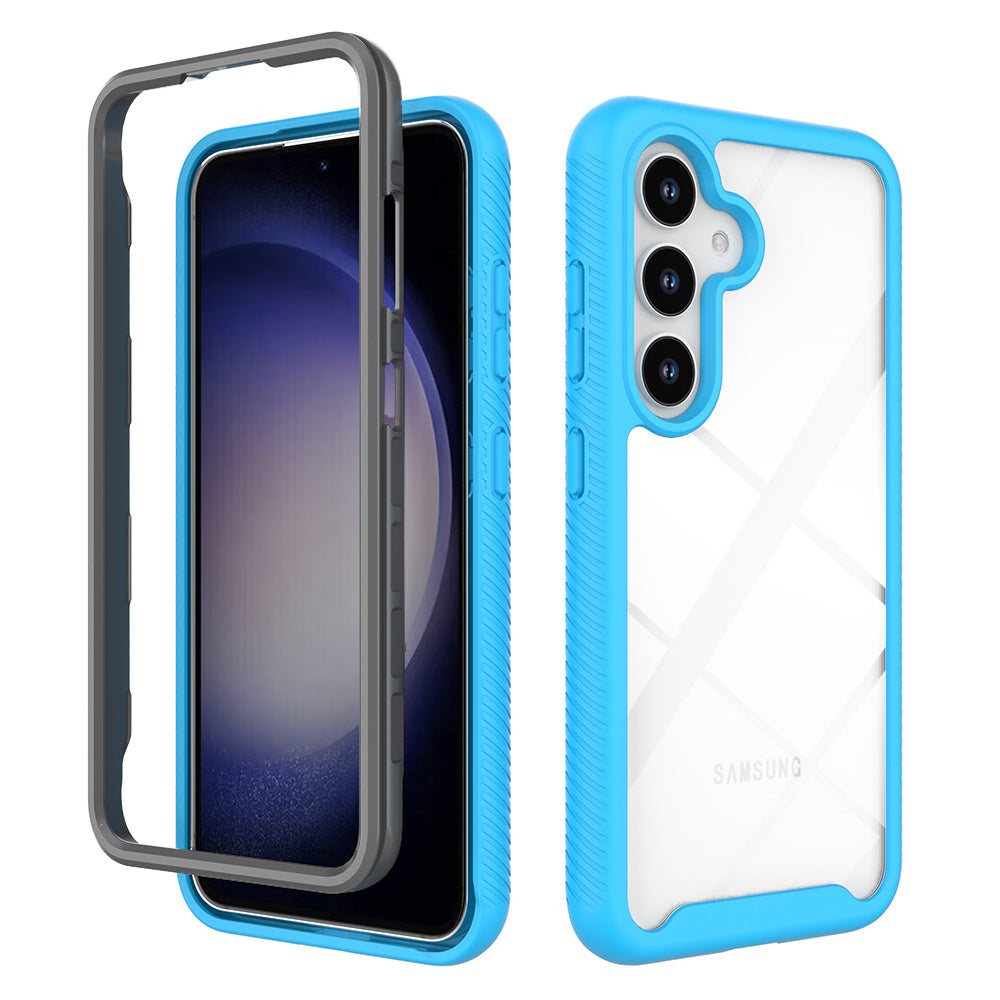 For Samsung Galaxy S24 Case PC+TPU Shock Absorbing Mobile Phone Back Shell - Baby Blue