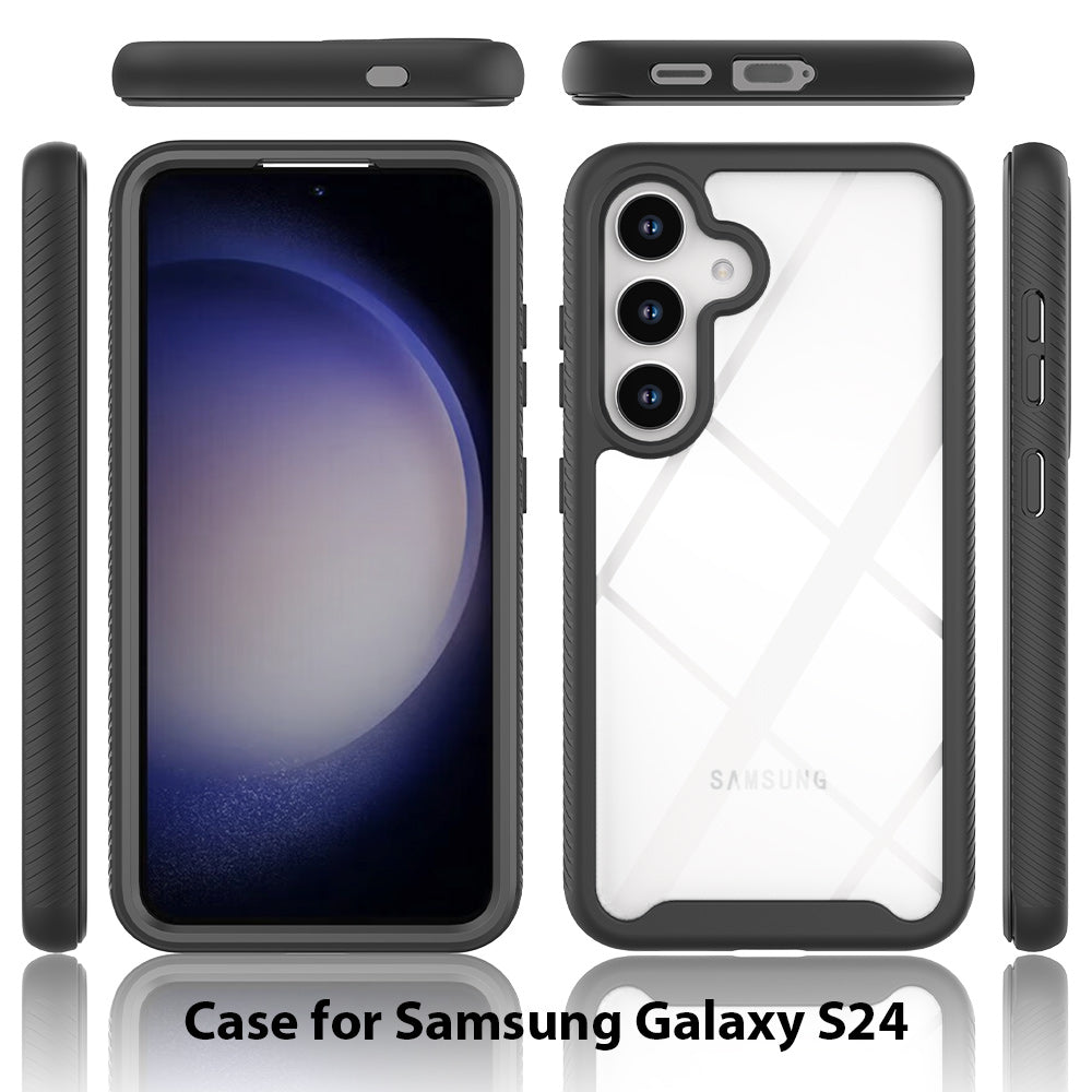 For Samsung Galaxy S24 Case PC+TPU Shock Absorbing Mobile Phone Back Shell - Baby Blue