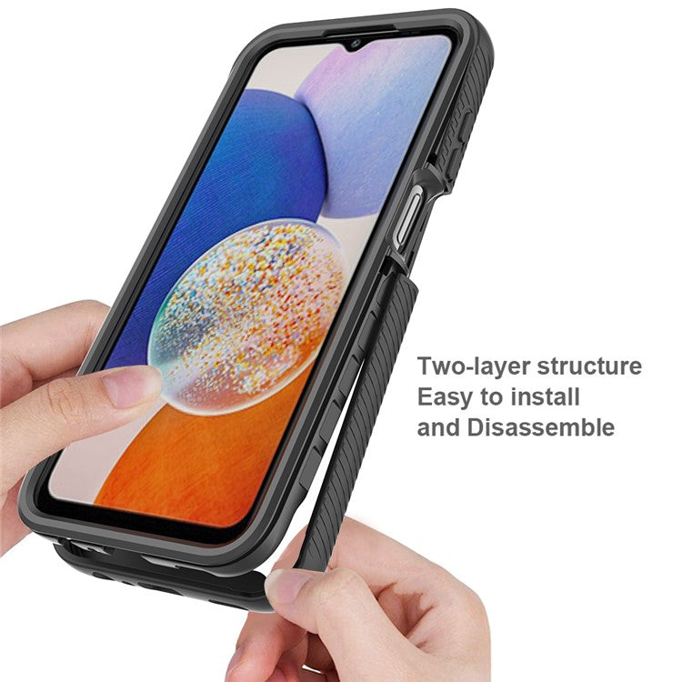 For Samsung Galaxy A15 4G / A15 5G Cell Phone Case Anti-scratch PC+TPU Protective Back Cover - Black