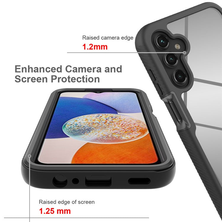 For Samsung Galaxy A15 4G / A15 5G Cell Phone Case Anti-scratch PC+TPU Protective Back Cover - Black