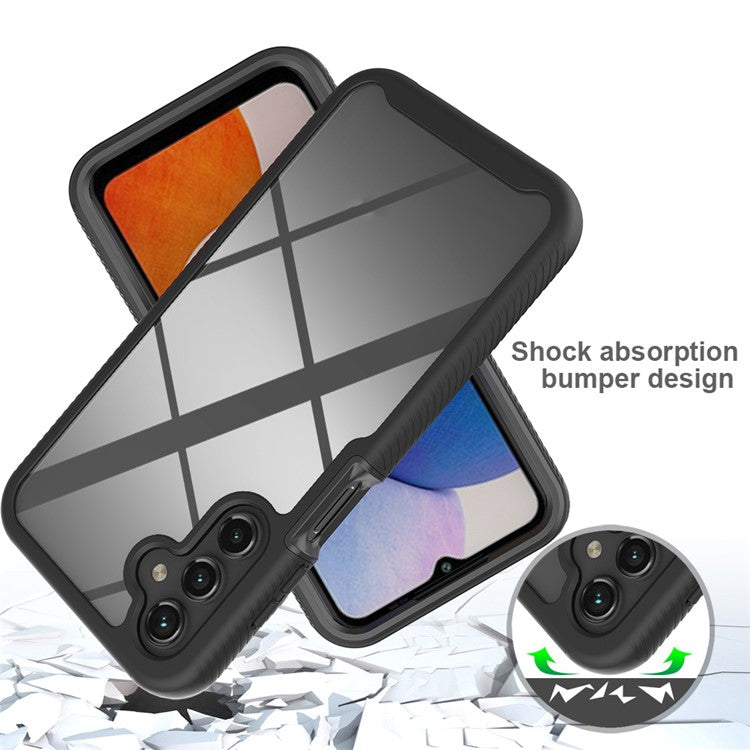 For Samsung Galaxy A15 4G / A15 5G Cell Phone Case Anti-scratch PC+TPU Protective Back Cover - Black