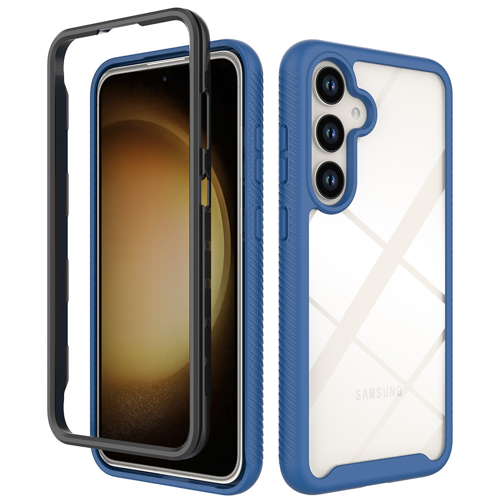 For Samsung Galaxy S24+ Case Scratch-resistant PC+TPU Phone Back Protector - Dark Blue