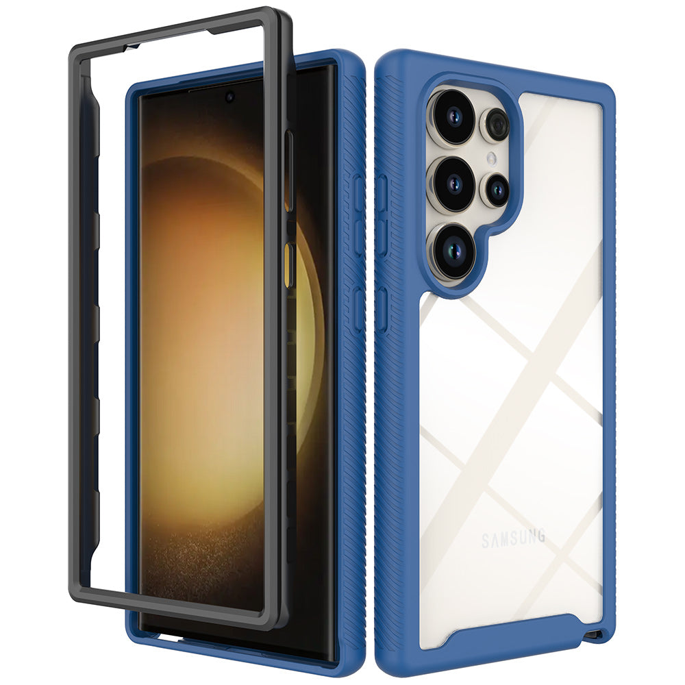 For Samsung Galaxy S24 Ultra Case Shock Absorbing PC+TPU Phone Guard Cover - Dark Blue
