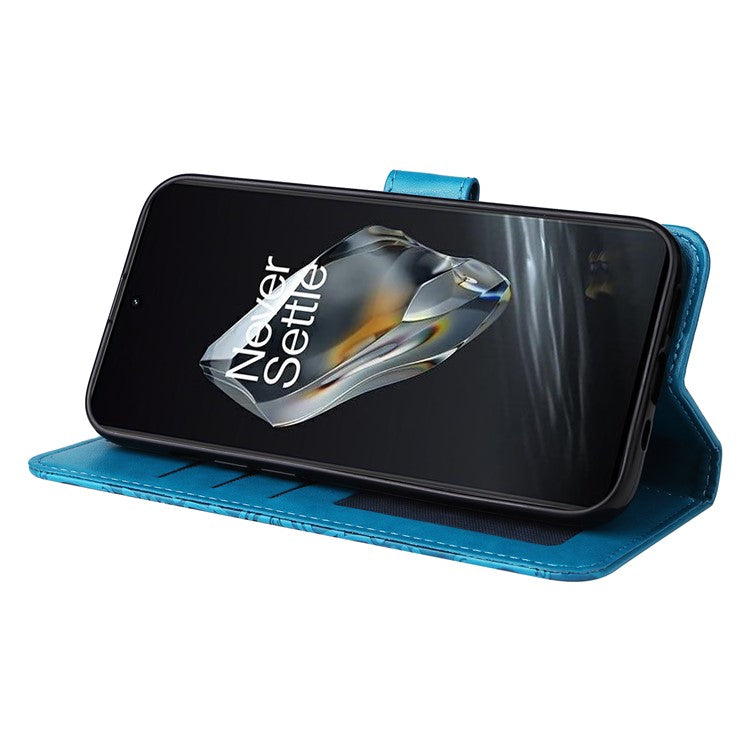 For OnePlus 12 5G PU Leather Phone Case Wallet Phone Stand Cover - Blue