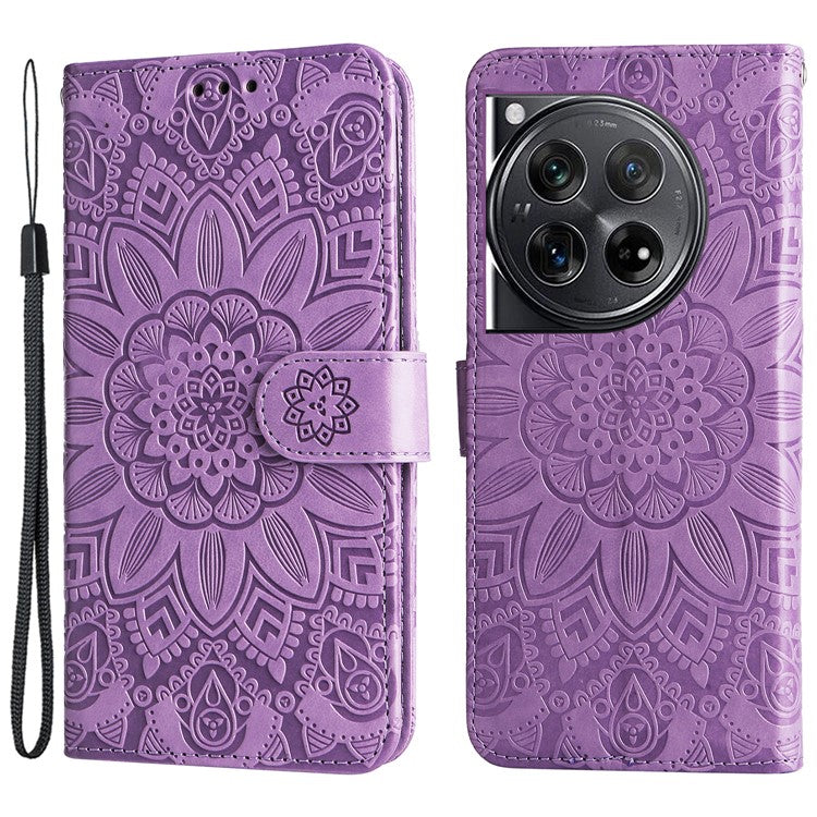 For OnePlus 12 5G PU Leather Phone Case Wallet Phone Stand Cover - Purple