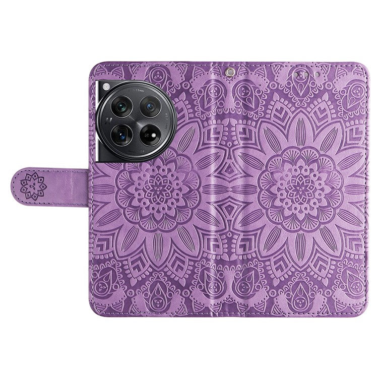 For OnePlus 12 5G PU Leather Phone Case Wallet Phone Stand Cover - Purple