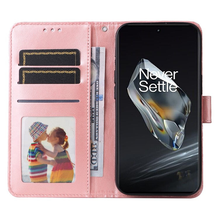 For OnePlus 12 5G PU Leather Phone Case Wallet Phone Stand Cover - Pink