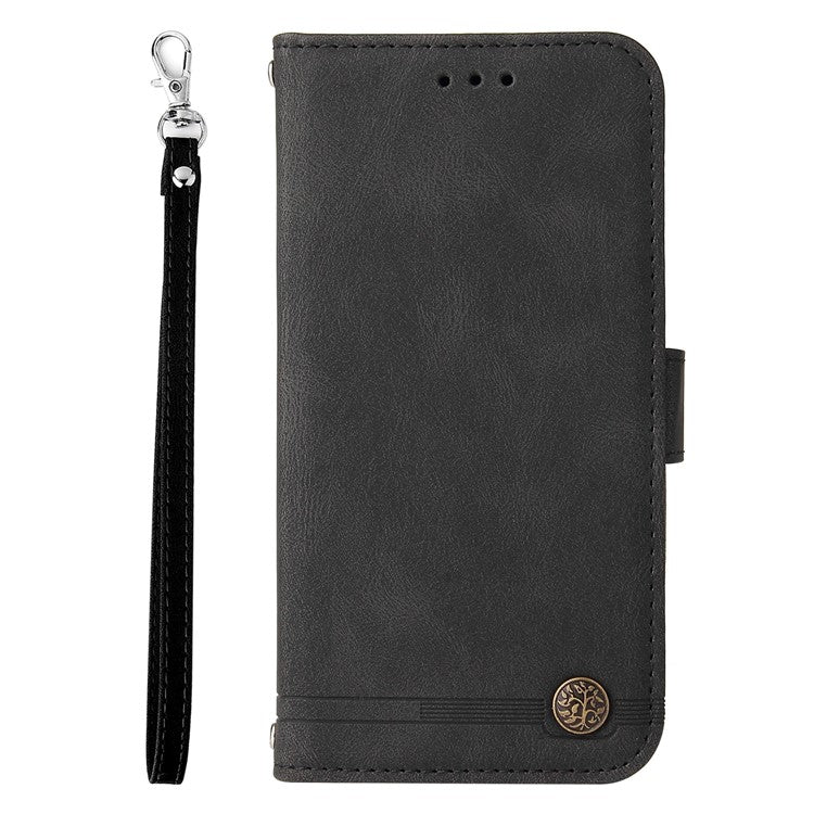 For OnePlus 12 5G Cell Phone Case PU Leather Skin-Touch Feeling Cover Wallet - Black