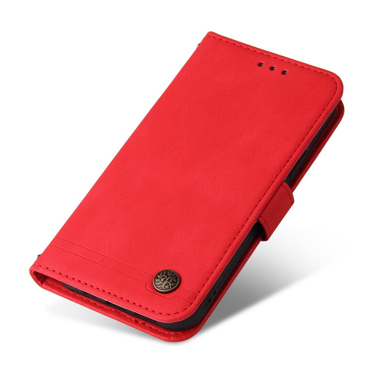 For OnePlus 12 5G Cell Phone Case PU Leather Skin-Touch Feeling Cover Wallet - Red