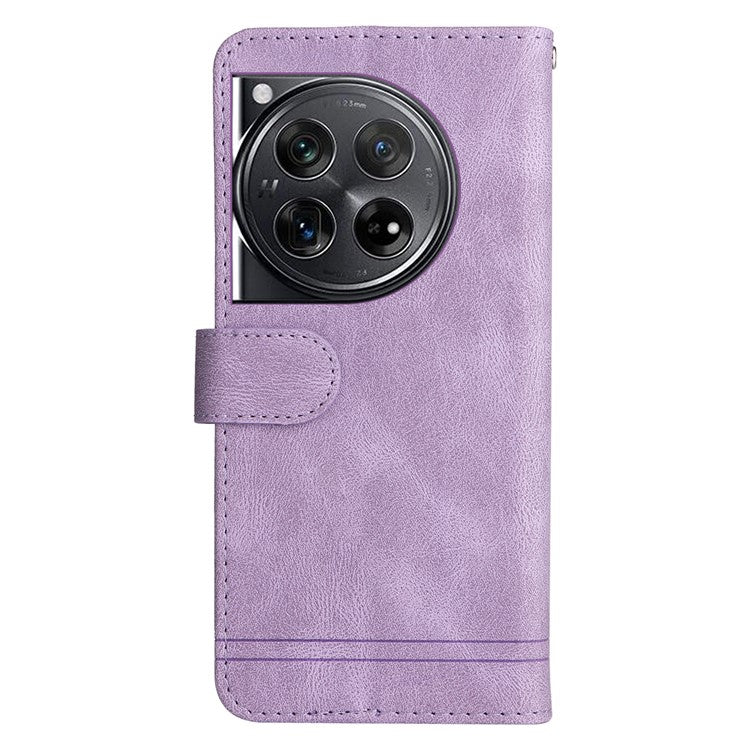 For OnePlus 12 5G Cell Phone Case PU Leather Skin-Touch Feeling Cover Wallet - Purple