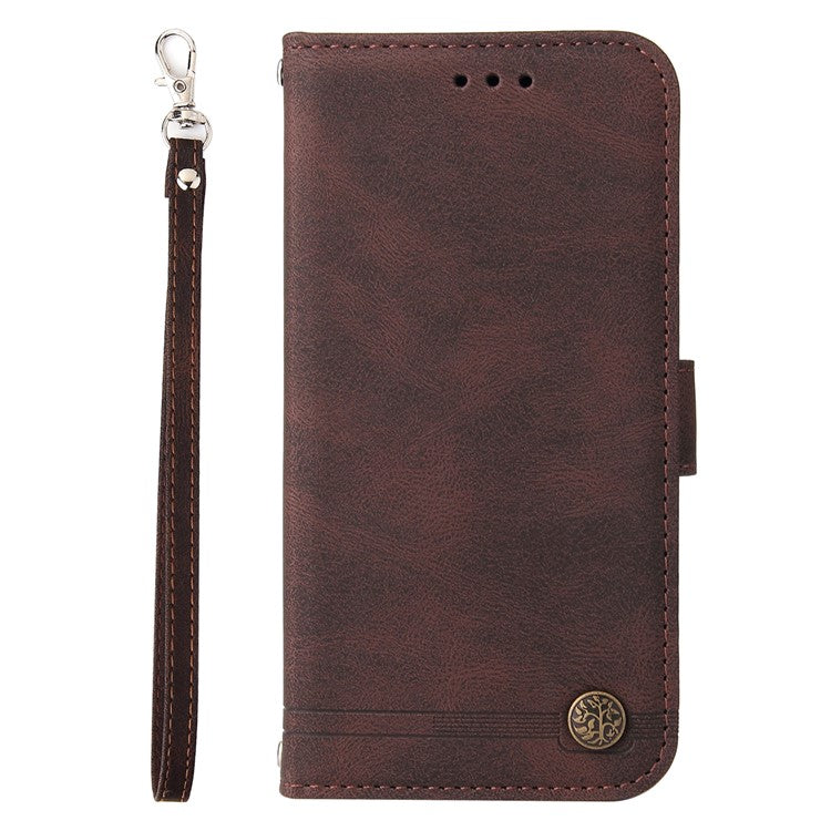 For OnePlus 12 5G Cell Phone Case PU Leather Skin-Touch Feeling Cover Wallet - Brown