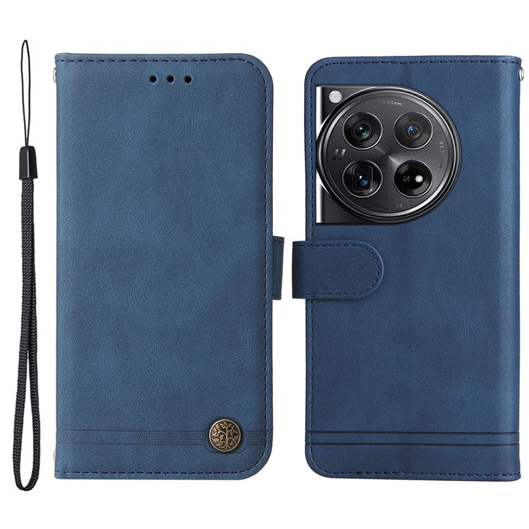 For OnePlus 12 5G Cell Phone Case PU Leather Skin-Touch Feeling Cover Wallet - Blue