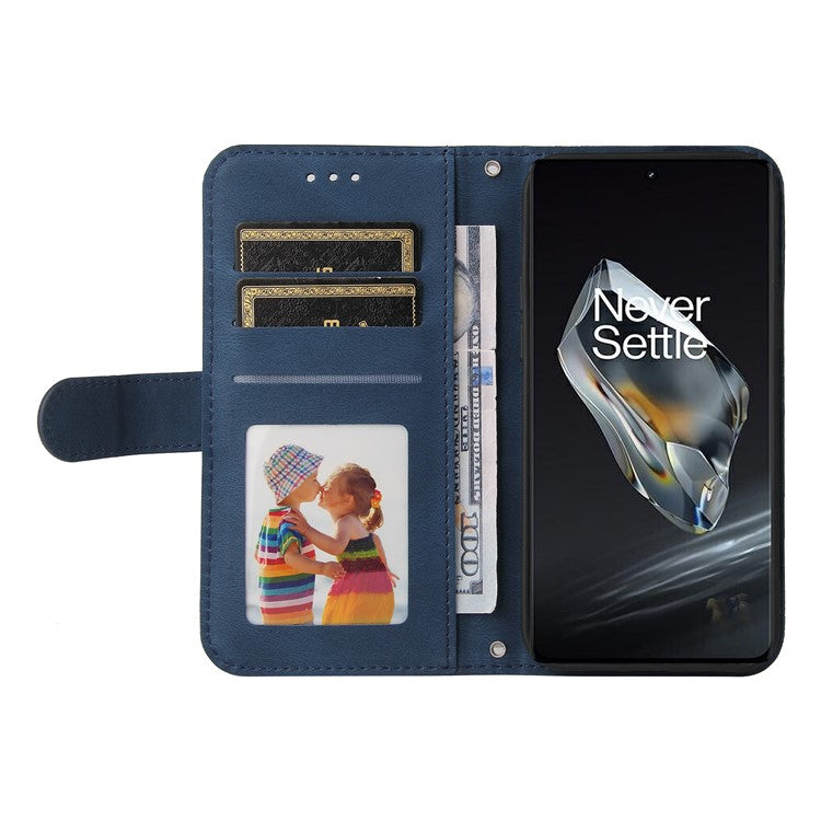 For OnePlus 12 5G Cell Phone Case PU Leather Skin-Touch Feeling Cover Wallet - Blue