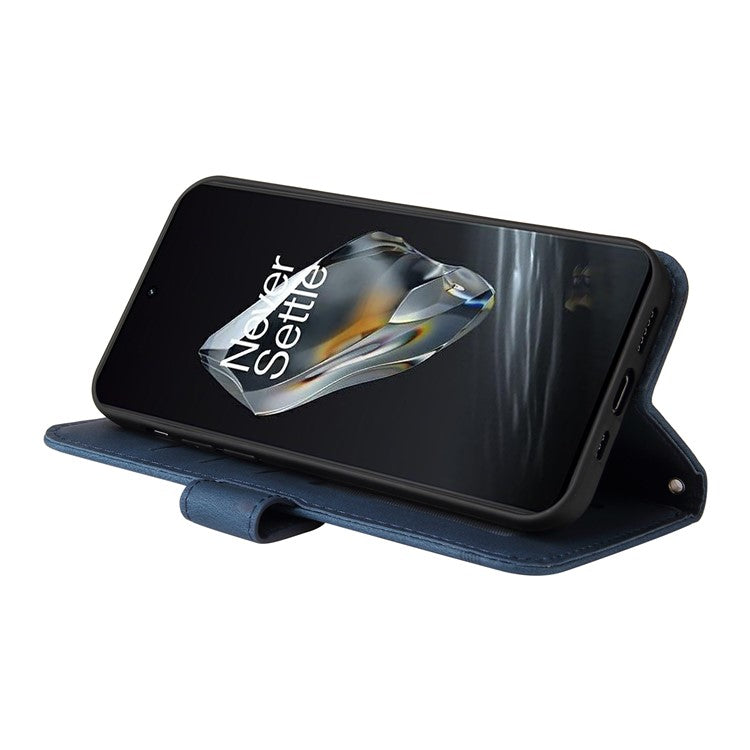 For OnePlus 12 5G Cell Phone Case PU Leather Skin-Touch Feeling Cover Wallet - Blue