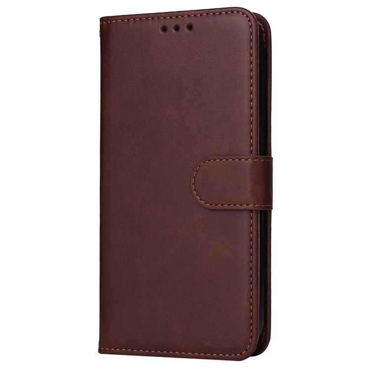 For OnePlus 12 5G Cell Phone Case Wrist Strap Leather Phone Cover Wallet with Stand - Brown